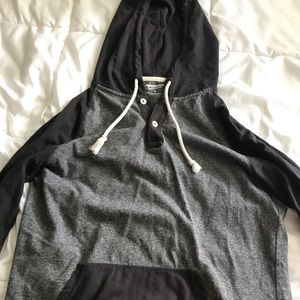 Mens Arizona Jeans Long Sleeve Hooded Tee 1/4 Zip